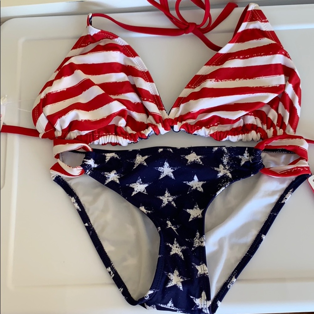 American Flag Bikini Set NWT